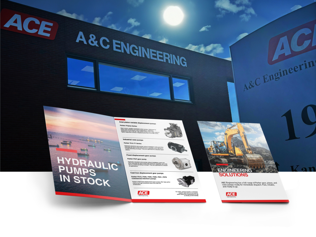 Hydraulic pumps on stock mockup
